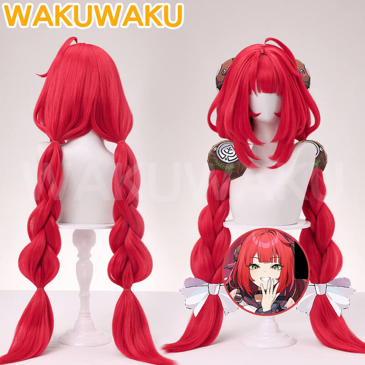 Ukinami Yuzuha Cosplay Wig Game Zenless Zone Zero WakuWaku Cosplay 90cm Women Hair Long Braid Wig ZZZ Cosplay