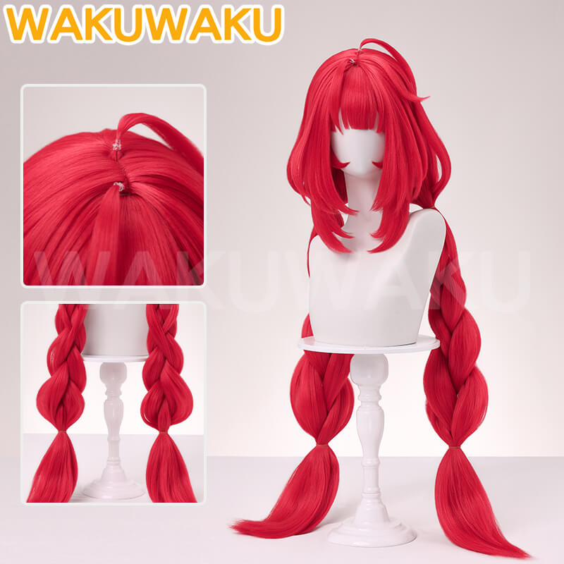 Ukinami Yuzuha Cosplay Wig Game Zenless Zone Zero WakuWaku Cosplay 90cm Women Hair Long Braid Wig ZZZ Cosplay