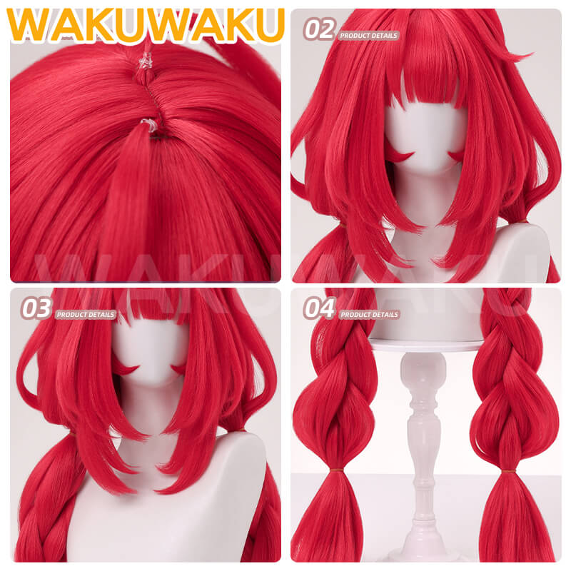 Ukinami Yuzuha Cosplay Wig Game Zenless Zone Zero WakuWaku Cosplay 90cm Women Hair Long Braid Wig ZZZ Cosplay