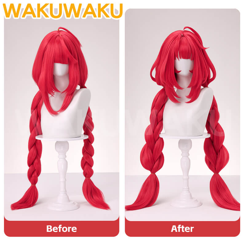 Ukinami Yuzuha Cosplay Wig Game Zenless Zone Zero WakuWaku Cosplay 90cm Women Hair Long Braid Wig ZZZ Cosplay