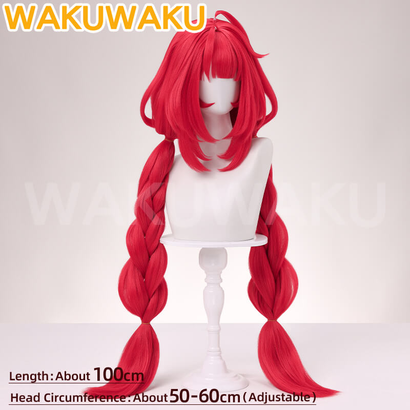 Ukinami Yuzuha Cosplay Wig Game Zenless Zone Zero WakuWaku Cosplay 90cm Women Hair Long Braid Wig ZZZ Cosplay