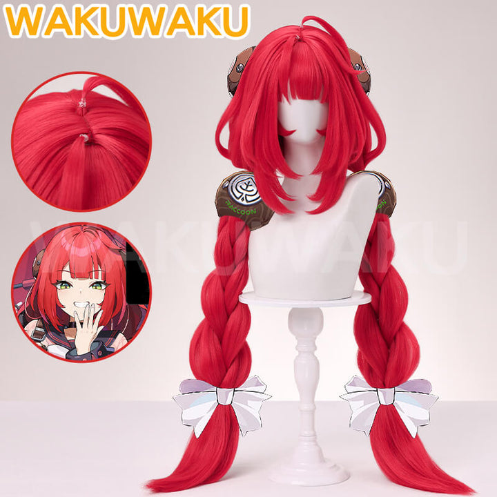 Ukinami Yuzuha Cosplay Wig Game Zenless Zone Zero WakuWaku Cosplay 90cm Women Hair Long Braid Wig ZZZ Cosplay