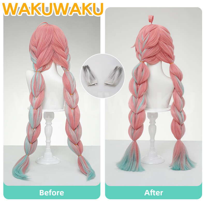 【In Stock】WakuWaku Game Genshin Impact Varesa Wig  Women Pink Long Hair