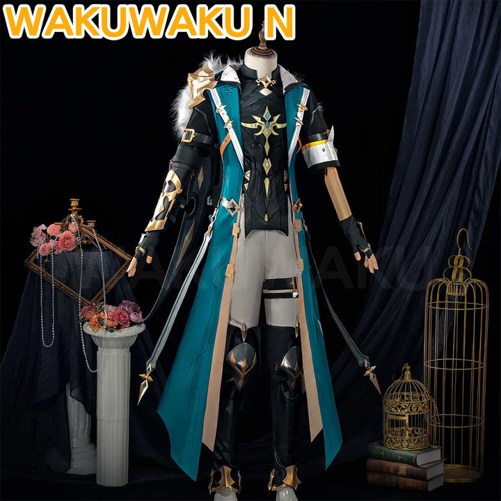 【S-3XL】Varka Cosplay Costume Game Genshin Impact WakuWaku-N Men Varka Mondstadt Christmas Shoes Cover Plus Size