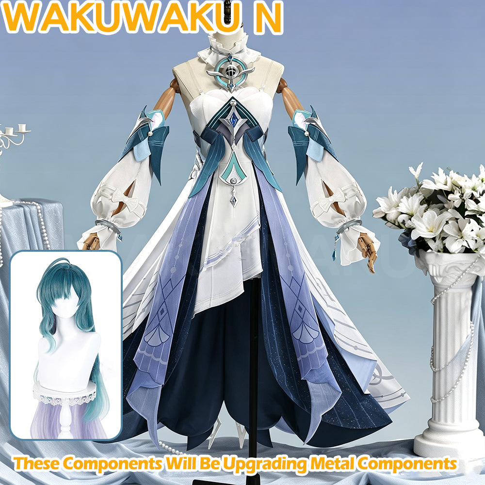 【In Stock】【XS-3XL】WakuWaku-N Game Genshin Impact Vodyanitsa Costume Snezhnaya Dress