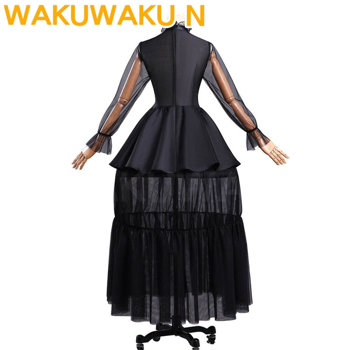 Wednesday Cosplay Costume WakuWaku-N Black Evening Dress Cosplay Halloween Women