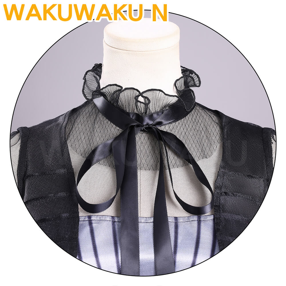 WakuWaku-N Wednesday Cosplay Black Evening Dress Women Costume
