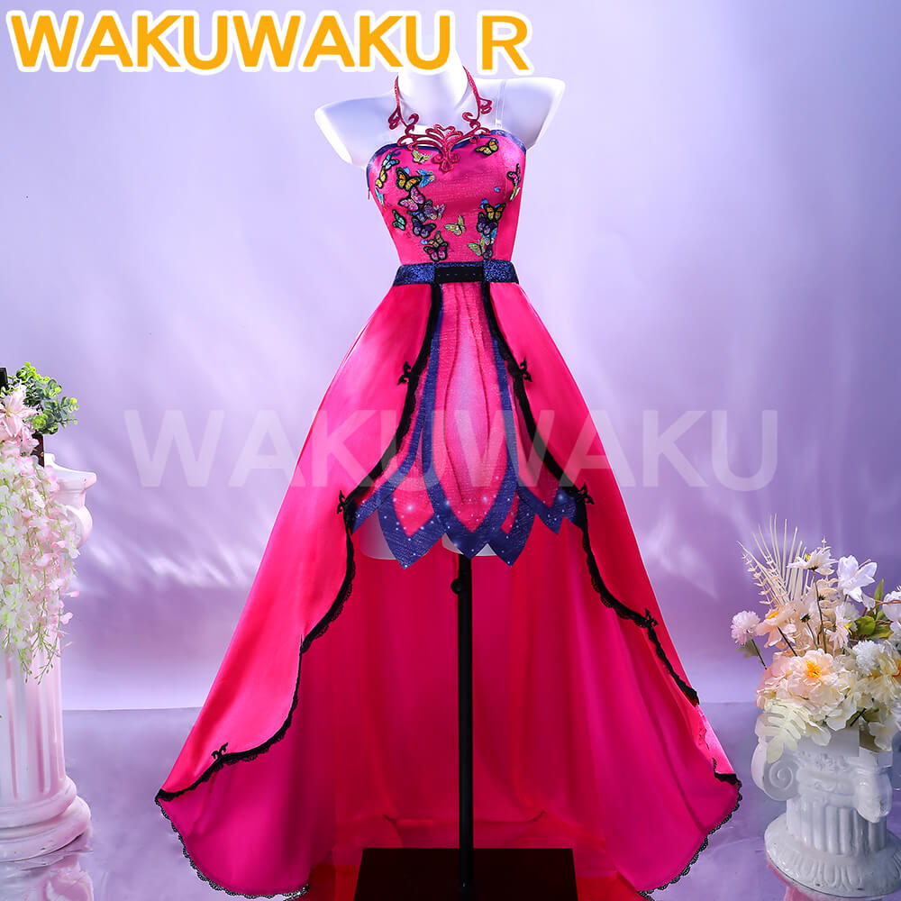 【XS-3XL】Women Cosplay Costume Anime Cosplay WakuWaku-R Butterfly Fairy Pink Dress Princess