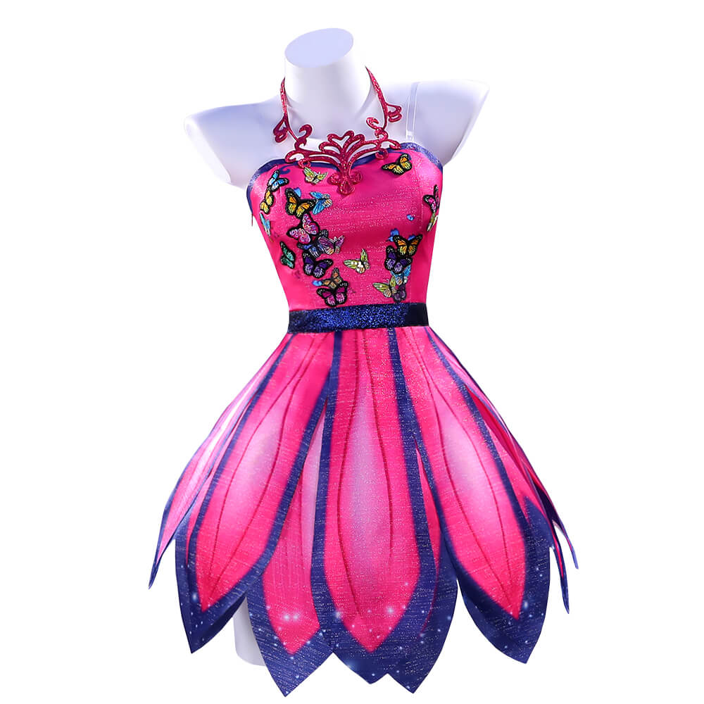 【XS-3XL】Women Cosplay Costume Anime Cosplay WakuWaku-R Butterfly Fairy Pink Dress Princess