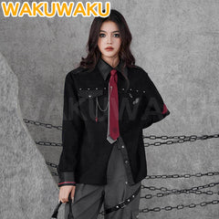 【Official】Wriothesley Cosplay Costume Game Genshin Impact 【XS-3XL】WakuWaku-SR Men Causal Shirt Wriothesley Doujin Christmas
