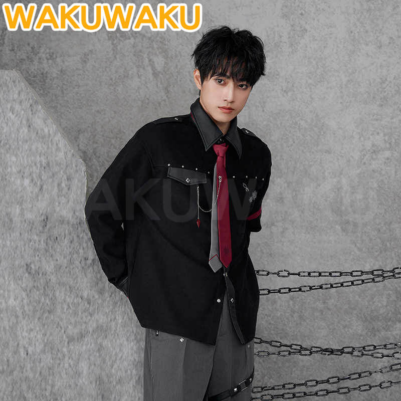 【Official】Wriothesley Cosplay Costume Game Genshin Impact 【XS-3XL】WakuWaku-SR Men Causal Shirt Wriothesley Doujin Christmas
