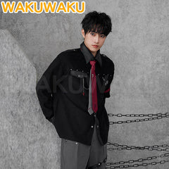 【Official】Wriothesley Cosplay Costume Game Genshin Impact 【XS-3XL】WakuWaku-SR Men Causal Shirt Wriothesley Doujin Christmas