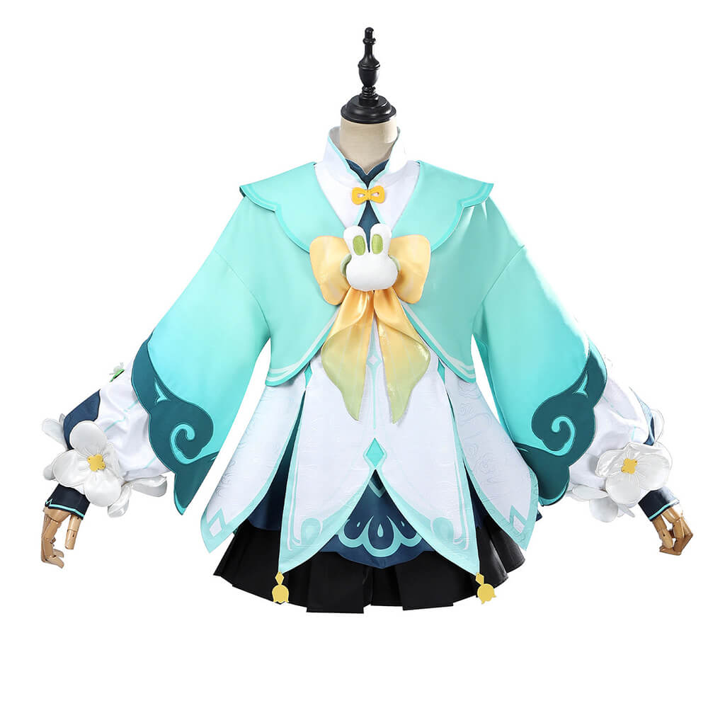 Game Genshin Impact Yaoyao Cosplay Lantern Rite Green Suit