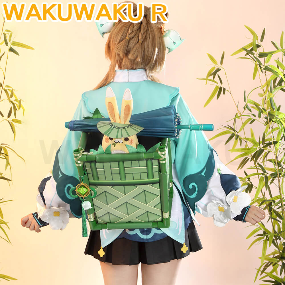 Game Genshin Impact Yaoyao Cosplay Lantern Rite Green Suit