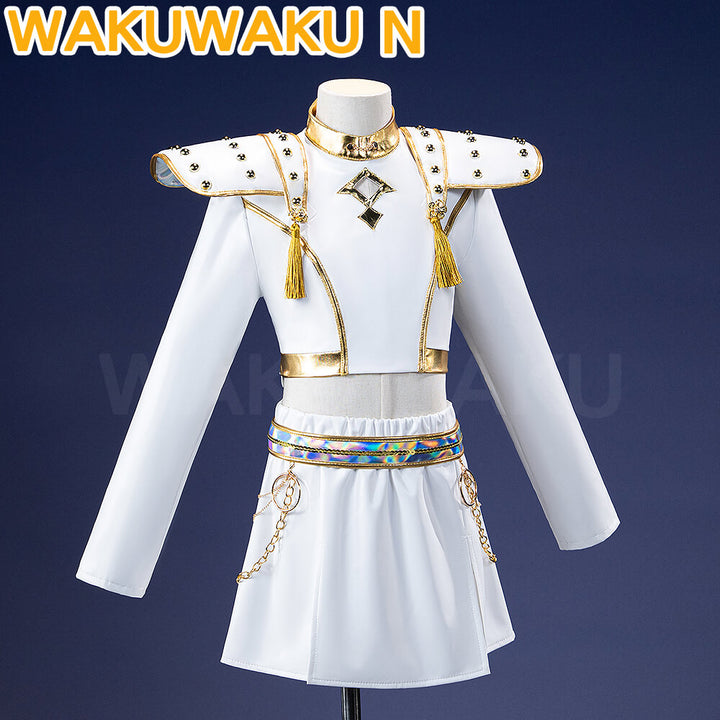 【Girls Ver】In Stock Zoey Cosplay Costume Cosplay WakuWaku-N White Suit Halloween Family Girls Cosplay Plus Size