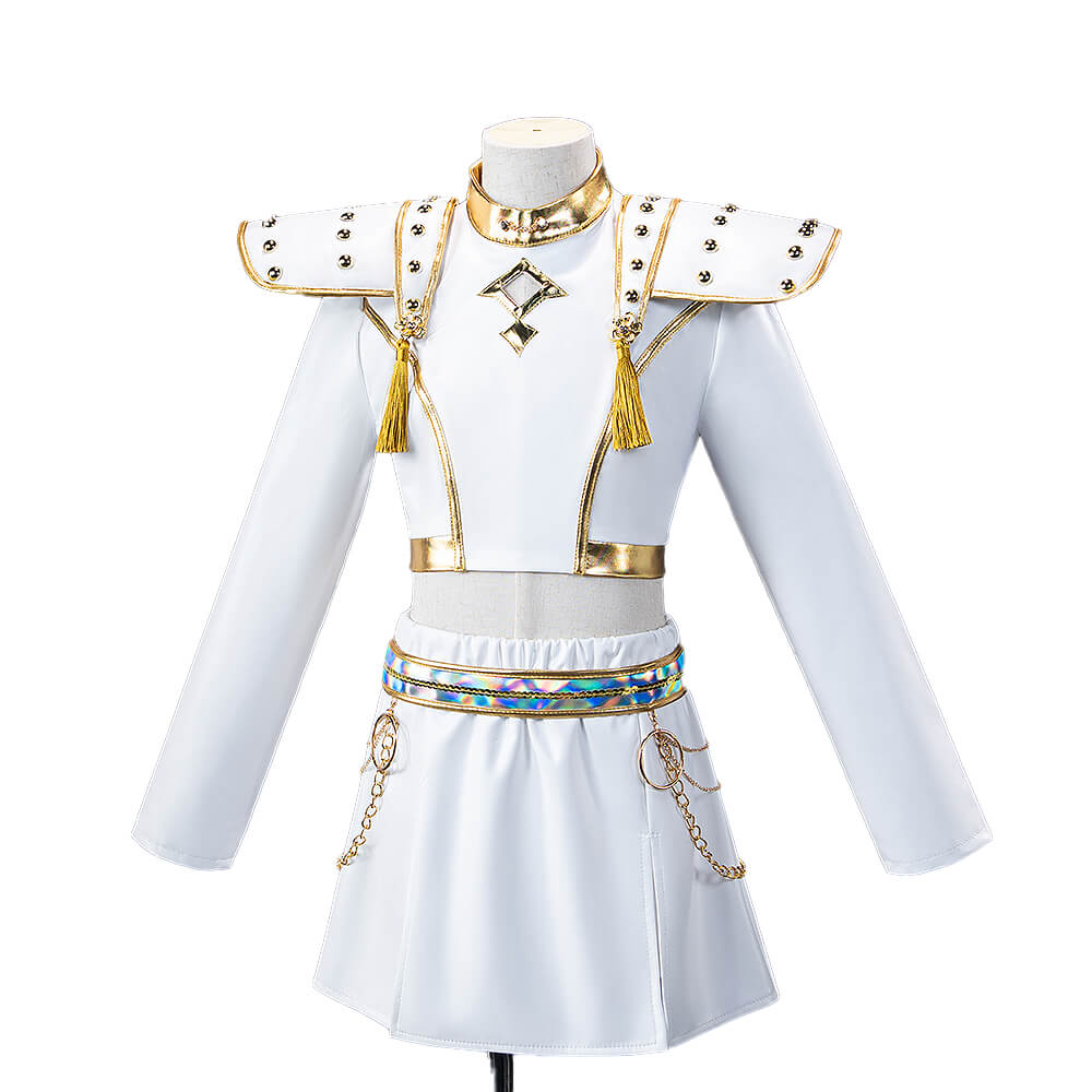 【Girls Ver】In Stock Zoey Cosplay Costume Cosplay WakuWaku-N White Suit Halloween Family Girls Cosplay Plus Size