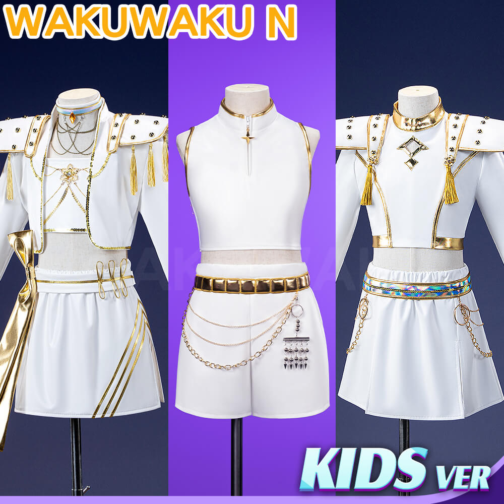 【Children Ver】In Stock Movie Costume Cosplay WakuWaku-N White Suit Family Kids Cosplay