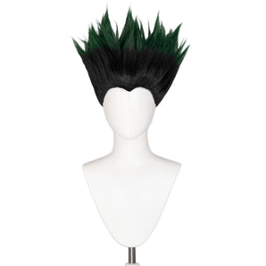 DokiDoki Anime Cosplay Wig Short Straight Black Green Hair