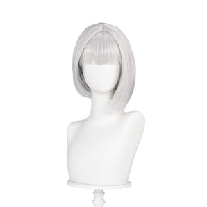 DokiDoki Game ENDER MAGNOLIA: Bloom in the Mist Cosplay Lilac Wig Short Straight Silver Hair