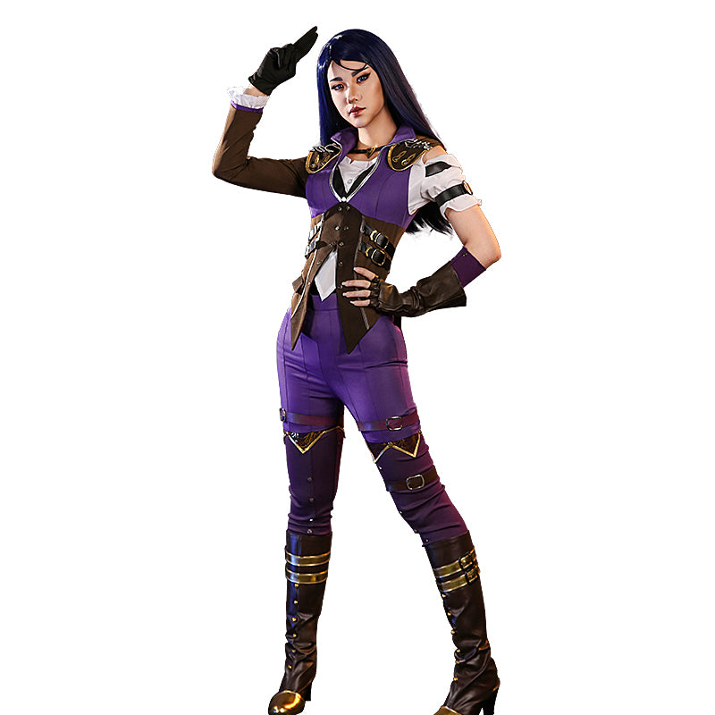 Caitlyn Cosplay Costume Game LOL Cosplay WakuWaku-R lol Caitlyn Arcane Cosplay Women Christmas Costume Plus Size