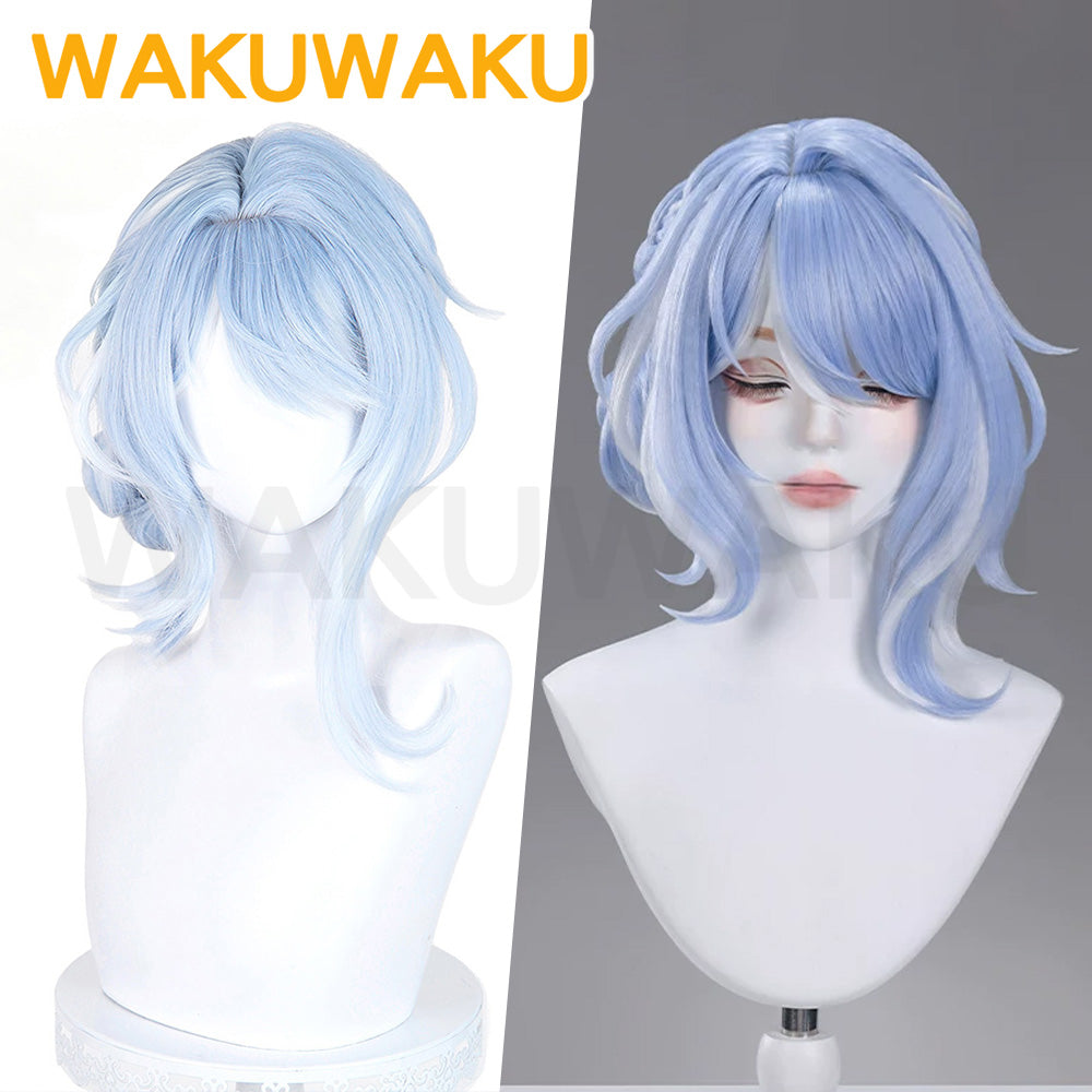 【In Stock】WakuWaku Game Genshin Impact Odette Cosplay Wig Snezhnaya Blue Hair