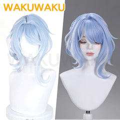 【In Stock】WakuWaku Game Genshin Impact Odette Cosplay Wig Snezhnaya Blue Hair