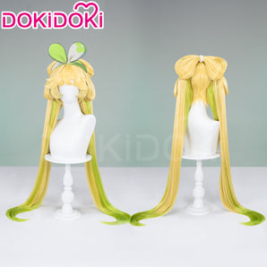 DokiDoki Game Wuthering Waves Cosplay Verina Wig Long Straight Yellow Green Hair