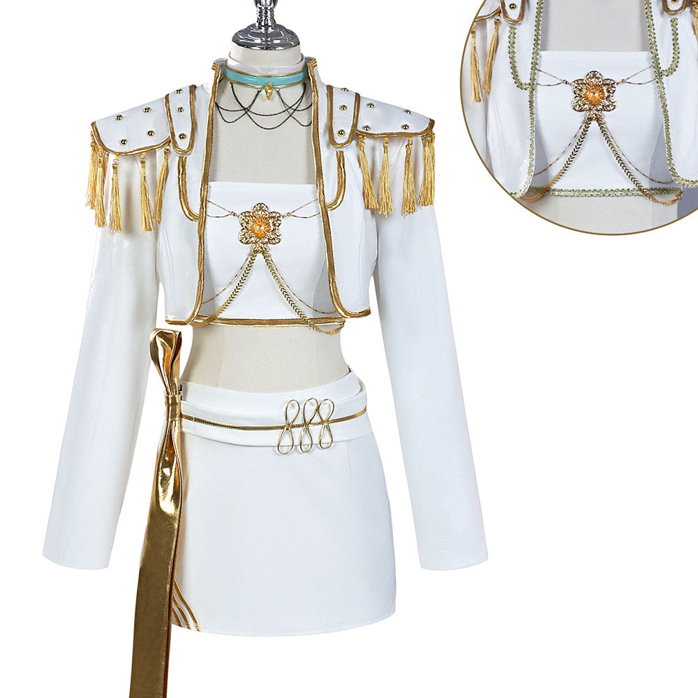 【In Stock】Wakuwaku-N Movie Anime Kpop Killer Cosplay White Golden Suit