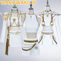 【In Stock】Wakuwaku-N Movie Anime Kpop Killer Cosplay White Golden Suit