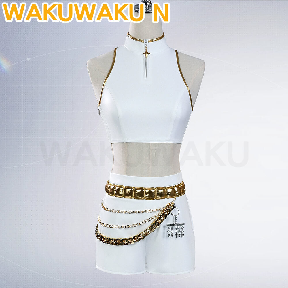【In Stock】Wakuwaku-N Movie Anime Kpop Killer Cosplay Costume White Golden Suit
