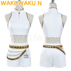 【In Stock】Wakuwaku-N Movie Anime Kpop Killer Cosplay Costume White Golden Suit