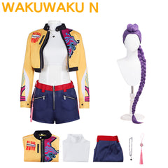 Wakuwaku-N Movie Anime K-Pop Killer Cosplay Costume Women Yellow Series