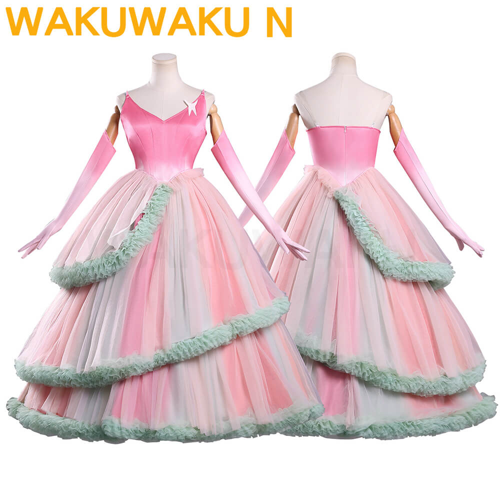 【In Stock】Glinda Cosplay Costume WakuWaku-N Wicked Pink Purple Colorful Dress Halloween