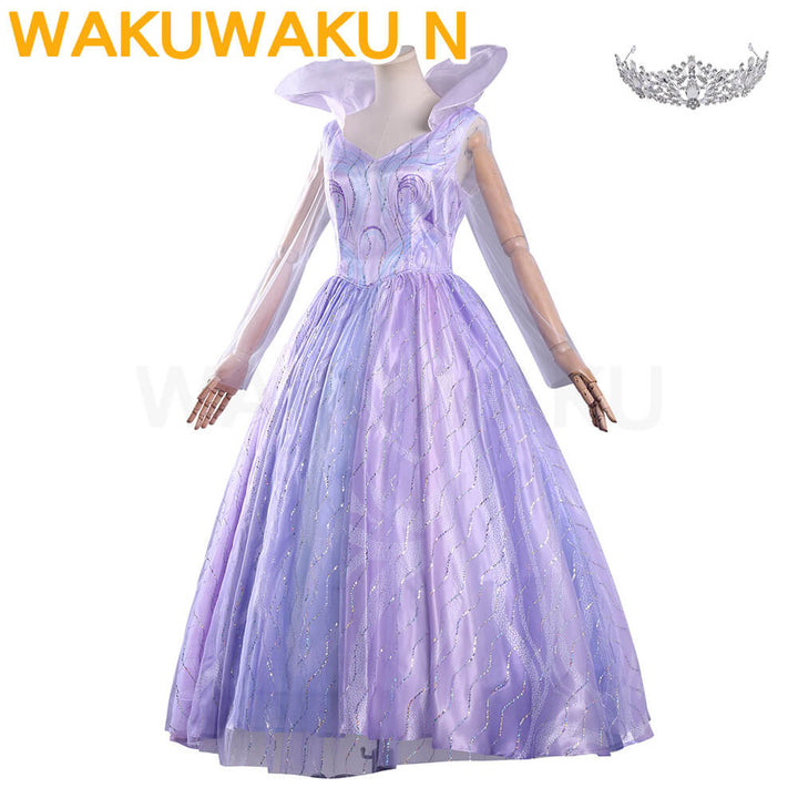 【In Stock】Glinda Cosplay Costume WakuWaku-N Wicked Pink Purple Colorful Dress Halloween