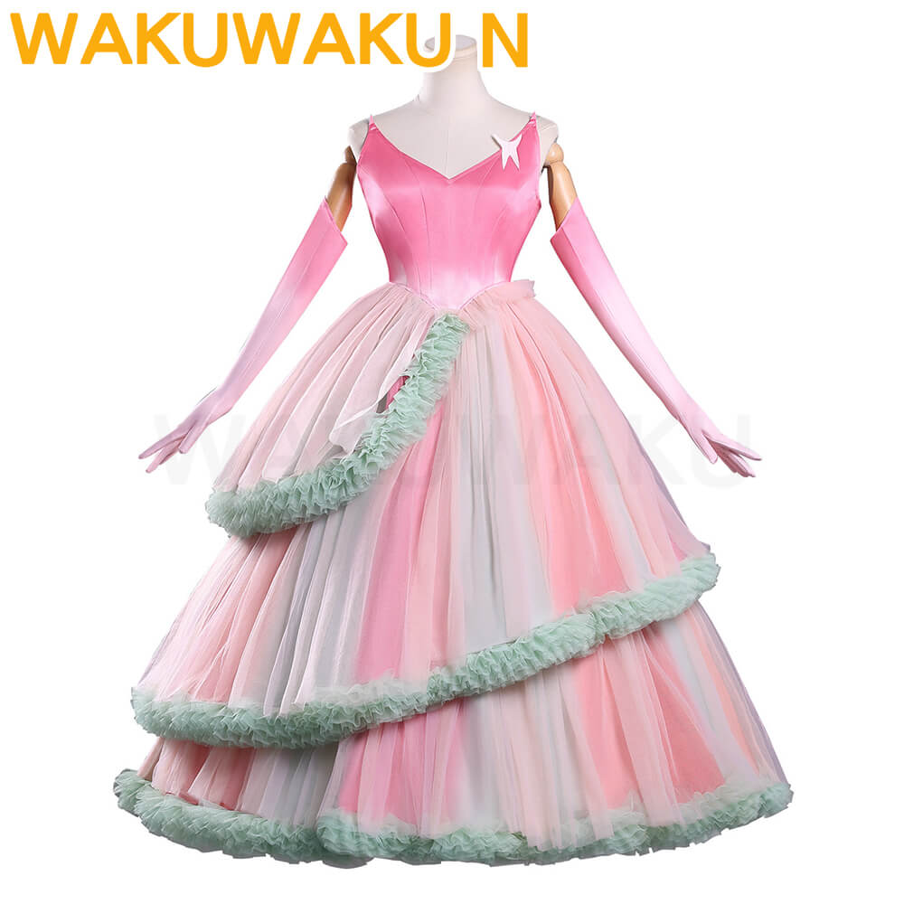 【In Stock】Glinda Cosplay Costume WakuWaku-N Wicked Pink Purple Colorful Dress Halloween