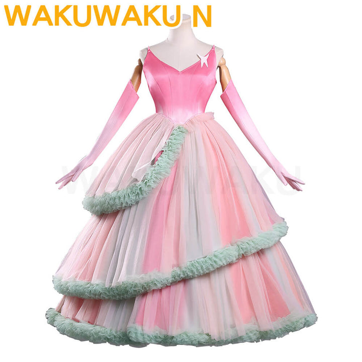 【In Stock】Glinda Cosplay Costume WakuWaku-N Wicked Pink Purple Colorful Dress Halloween