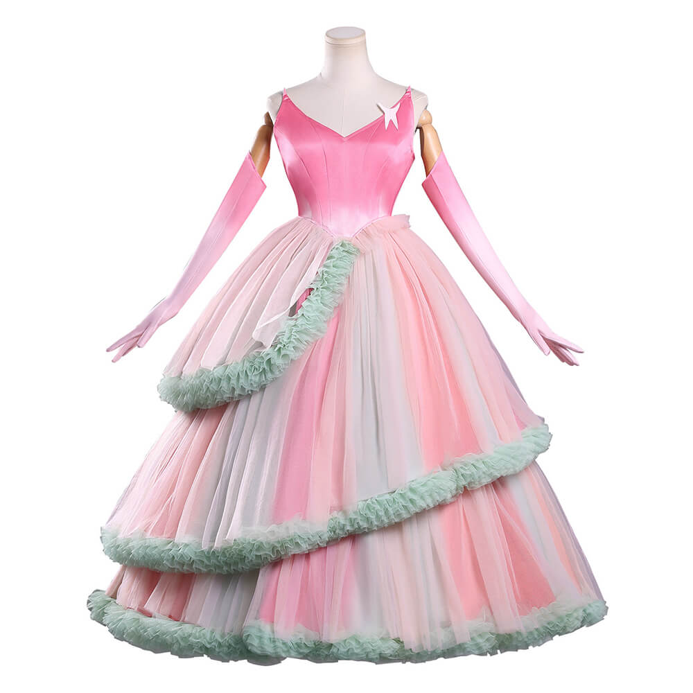 【In Stock】Glinda Cosplay Costume WakuWaku-N Wicked Pink Purple Colorful Dress Halloween