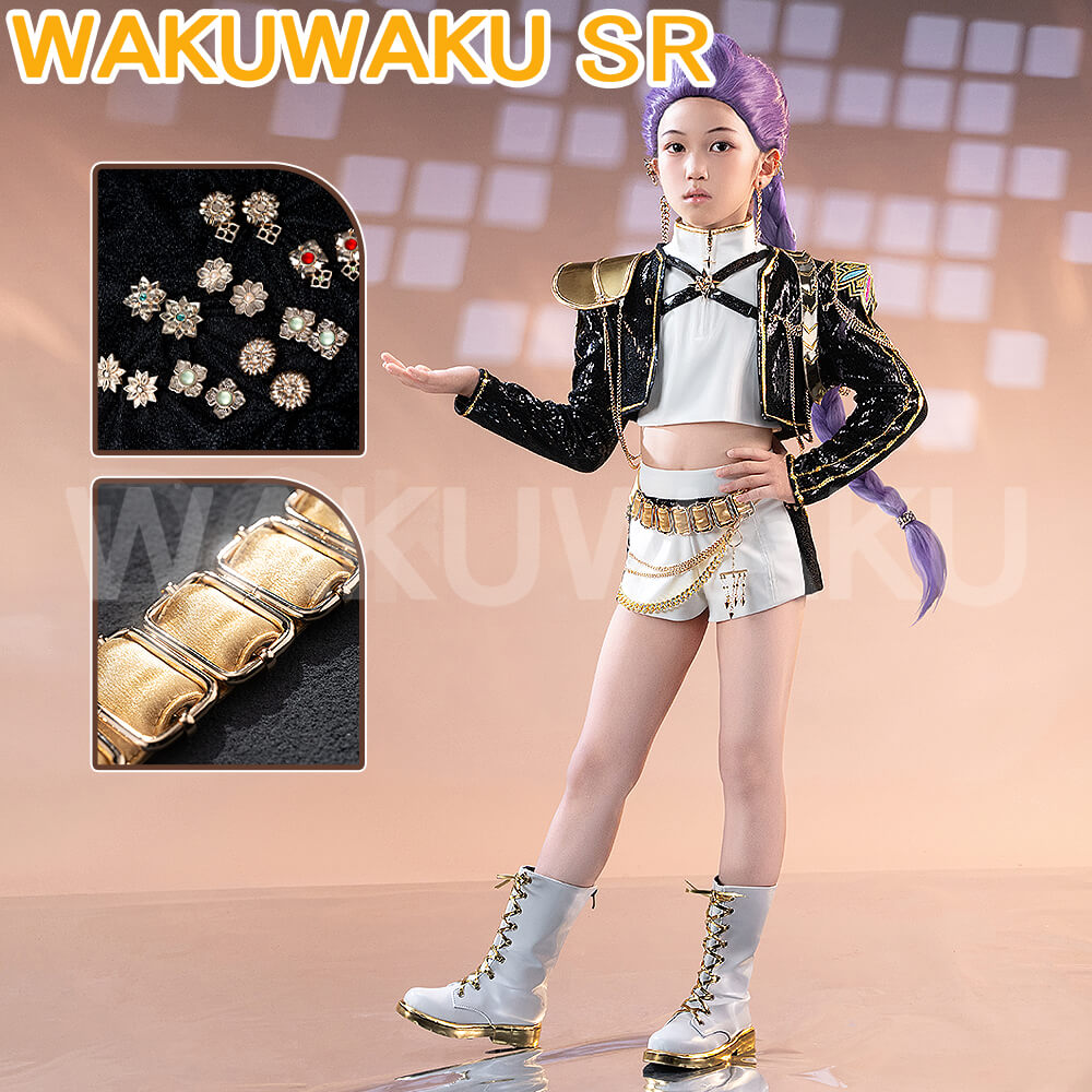 【Kids Version】Rumi Cosplay Movie Anime KPOP KILLER Cosplay Costume GOLD SERIES Children Version