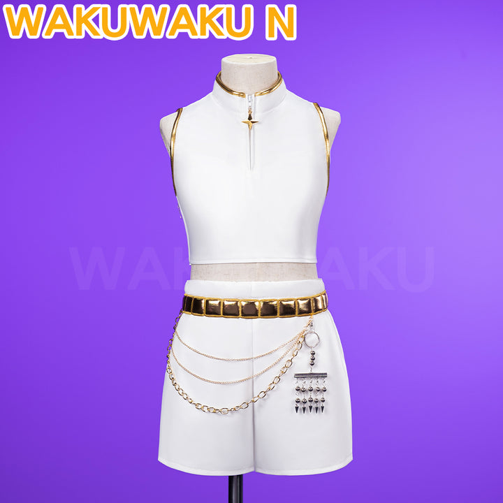【Children Ver】In Stock Rumi Cosplay Costume Cosplay WakuWaku-N Kids White Suit Halloween Family Kids Cosplay