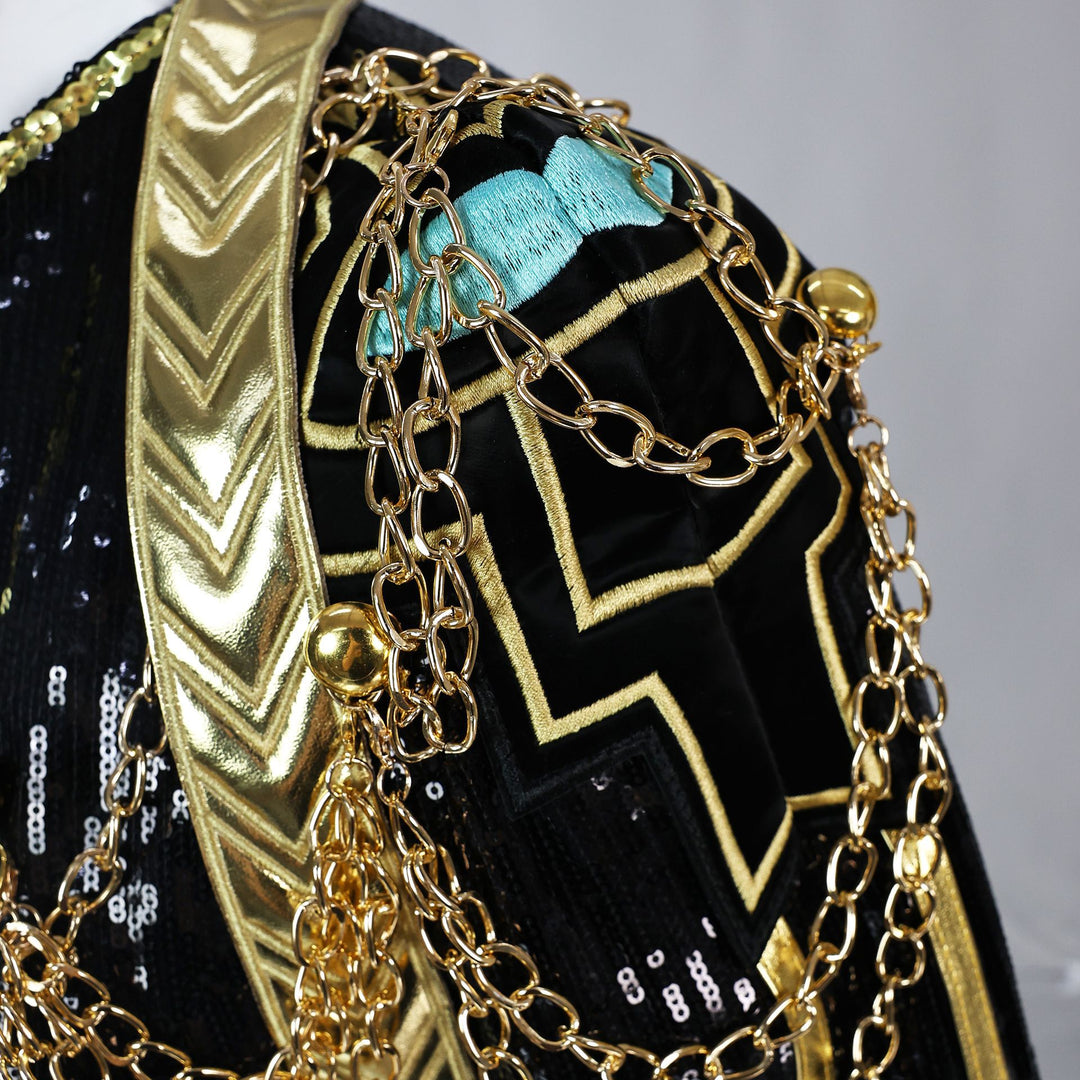 【In Stock】WakuWaku-N Movie Anime Kpop Killer Cosplay Costume Black Golden Stage Suit