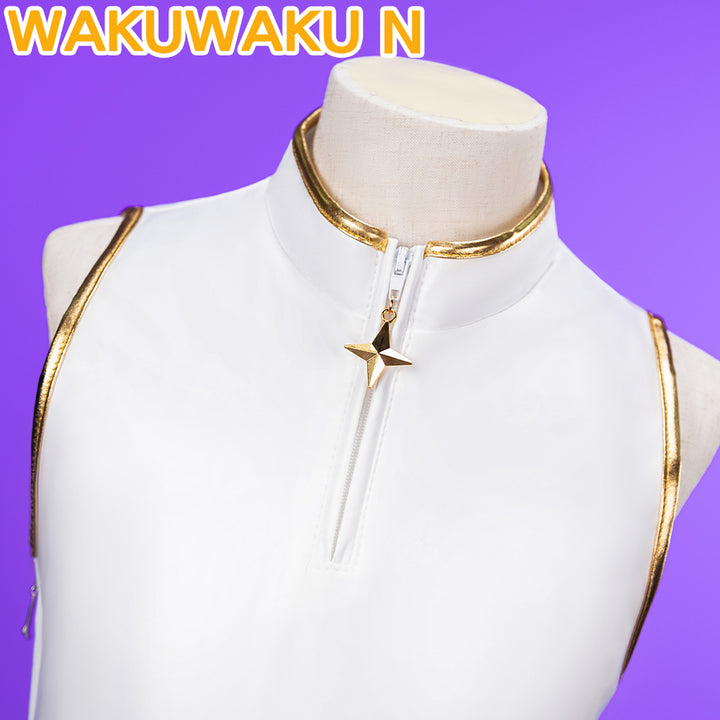 【Children Ver】In Stock Rumi Cosplay Costume Cosplay WakuWaku-N Kids White Suit Halloween Family Kids Cosplay