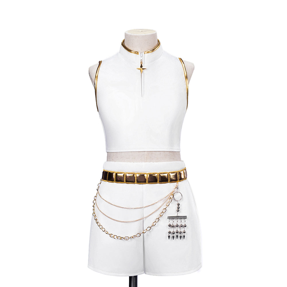 【Children Ver】In Stock Rumi Cosplay Costume Cosplay WakuWaku-N Kids White Suit Halloween Family Kids Cosplay