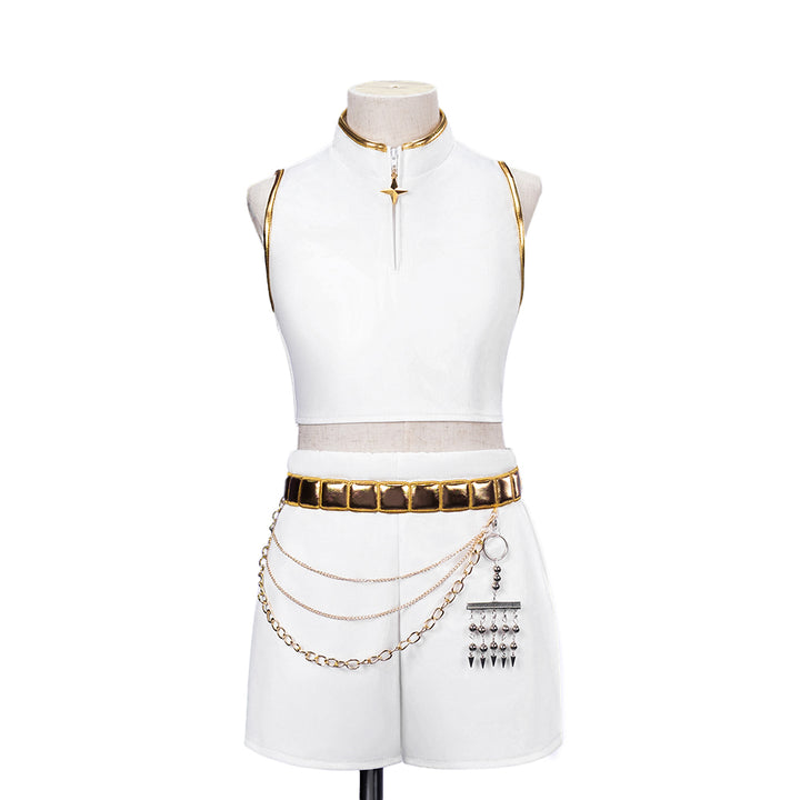 【Children Ver】In Stock Rumi Cosplay Costume Cosplay WakuWaku-N Kids White Suit Halloween Family Kids Cosplay