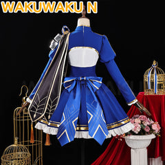 Saber Cosplay Game Honkai: Star Rail Cosplay HSR Saber Cosplay Costume Blue Dress Plus Size FATE Saber FGO