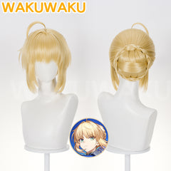 Saber Cosplay Wig Game Honkai: Star Rail Cosplay HSR Saber Women 37cm Hair FATE Saber FGO Free Wig Cap