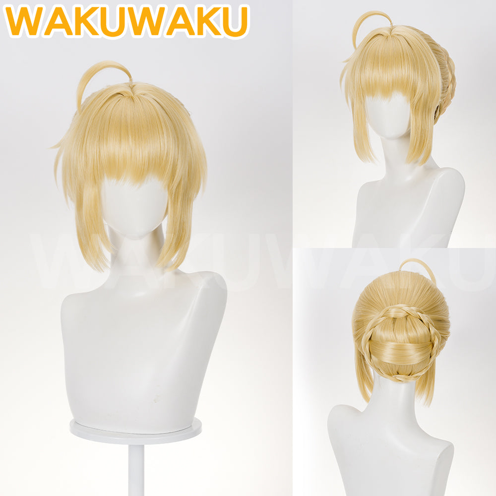 Saber Cosplay Wig Game Honkai: Star Rail Cosplay HSR Saber Women 37cm Hair FATE Saber FGO Free Wig Cap