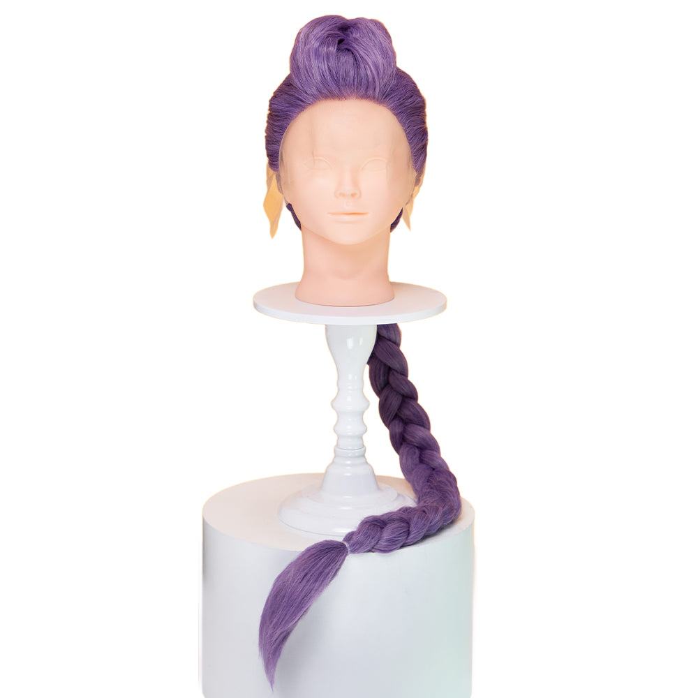【Children Ver】In Stock Rumi Front Lace Wig Cosplay WakuWaku Kids Halloween Rumi Cosplay 100cm Long Purple Hair