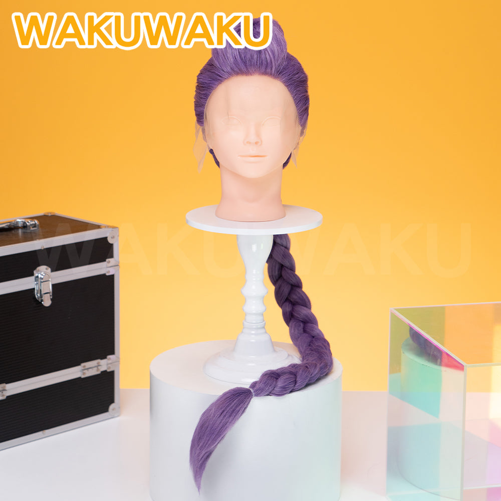 【Children Ver】In Stock Movie Anime Front Lace Wig Cosplay WakuWaku 100cm Long Purple Hair