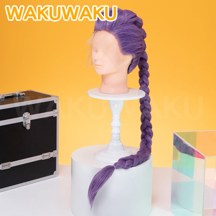 【Children Ver】In Stock Rumi Front Lace Wig Cosplay WakuWaku Kids Halloween Rumi Cosplay 100cm Long Purple Hair