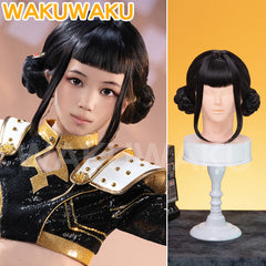 【Children Ver】In Stock Movie Anime Wig Cosplay WakuWaku Women Short Black Hair